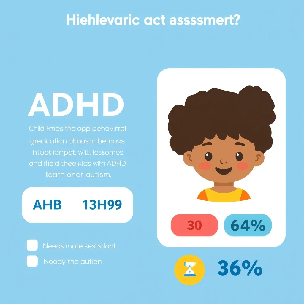 Image showing result of behavioral assessment questionnaire for diagnosis of ADHD and/or Autism